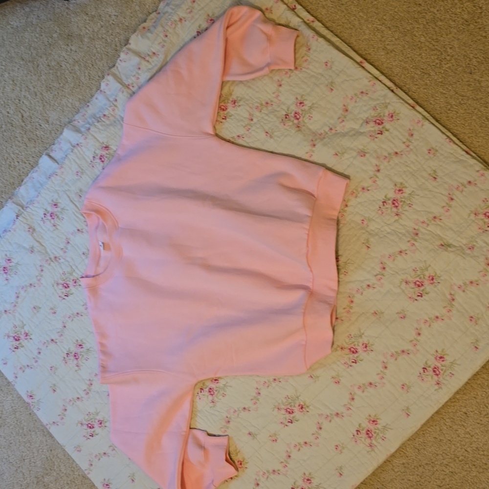 Anrabess womens oversized crew neck fleece sweatshirt. Pink large. NWOT